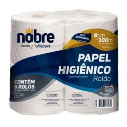 PAPEL HIGIÊNICO ROLÃO NOBRE 100% CELULOSE 300m (fardo com 8 rolos)