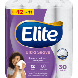 PAPEL HIGIÊNICO ELITE ULTRA SUAVE FOLHA DUPLA 30m (12 rolos)