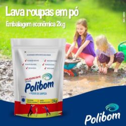LAVA ROUPAS EM PÓ COM BICARBONATO DE SÓDIO POLIBOM 2Kg