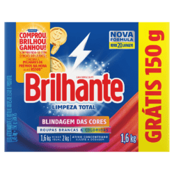 LAVA ROUPAS EM PÓ CAIXA BRILHANTE LIMPEZA TOTAL 1,6Kg