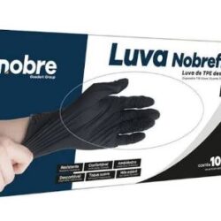 LUVA DESCARTÁVEL PRETA SEM PÓ NOBREFLEX TAMANHO M (100 unidades)
