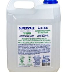 ÁLCOOL LÍQUIDO HIDRATADO 70º INPM SUPERVALE 5 LITROS