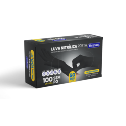 CAIXA LUVA NITRÍLICA PRETA BOMPACK (Tamanho GG)