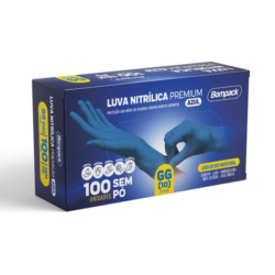 CAIXA LUVA NITRÍLICA AZUL BOMPACK (Tamanho GG)