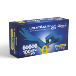 CAIXA LUVA NITRÍLICA AZUL BOMPACK (Tamanho P)